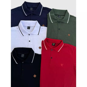Kit 5 Camiseta Gola Polo Masculina 100% Algodão Varias Cores Camisa Basica Para Homem