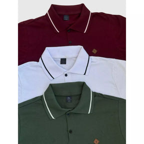 Kit 5 Camiseta Gola Polo Masculina 100% Algodão Varias Cores Camisa Basica Para Homem