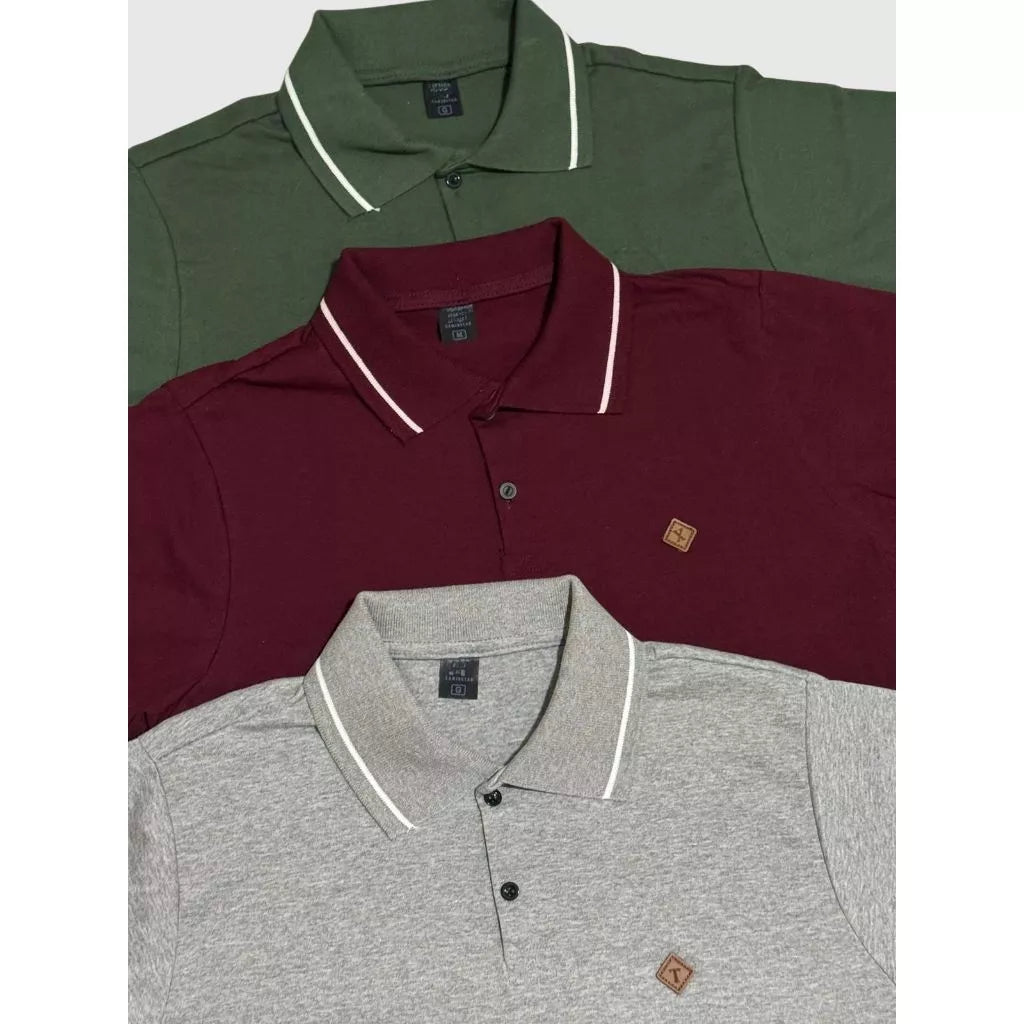 Kit 5 Camiseta Gola Polo Masculina 100% Algodão Varias Cores Camisa Basica Para Homem