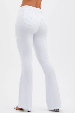 [COMPRE 1 LEVE 2] Calça Jeans Mega Bumbum Flare Milagrosa Cós Médio Branca