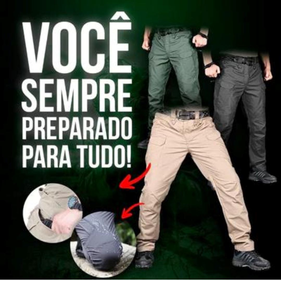 COMPRE 1 LEVE 2 Calça Militar Tática Resistente e Impermeável + Cinto de Brinde